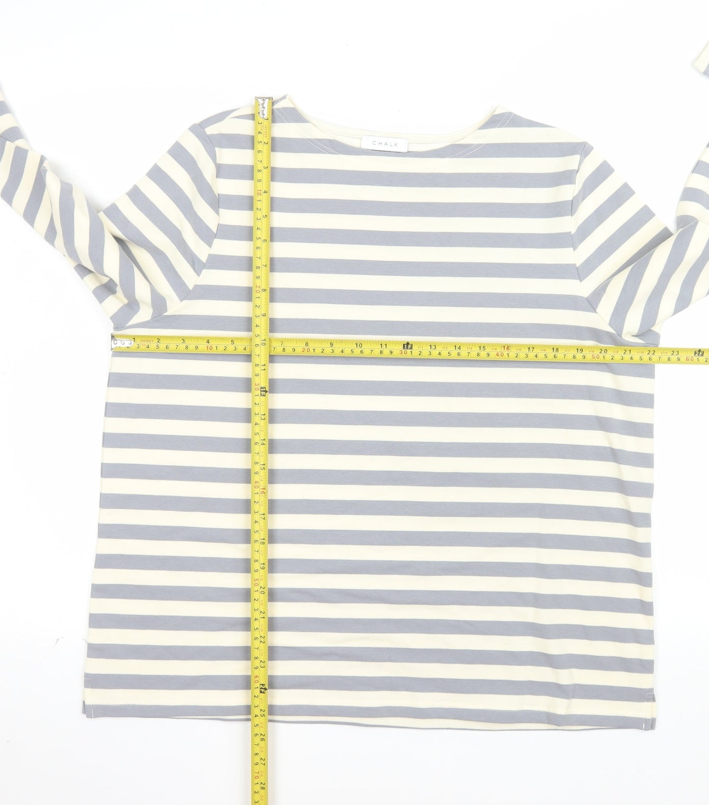 Chalk Women's Multicoloured Striped Long Sleeve Cotton T-Shirt One Size