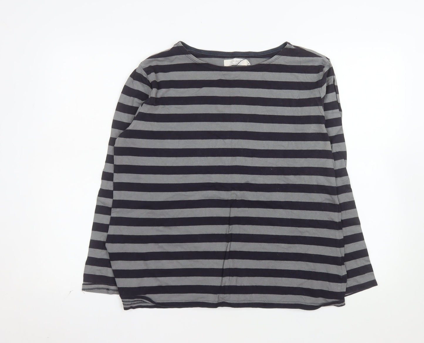 Seasalt Women’s Blue Striped Sailor Long Sleeve Cotton T-Shirt UK 18