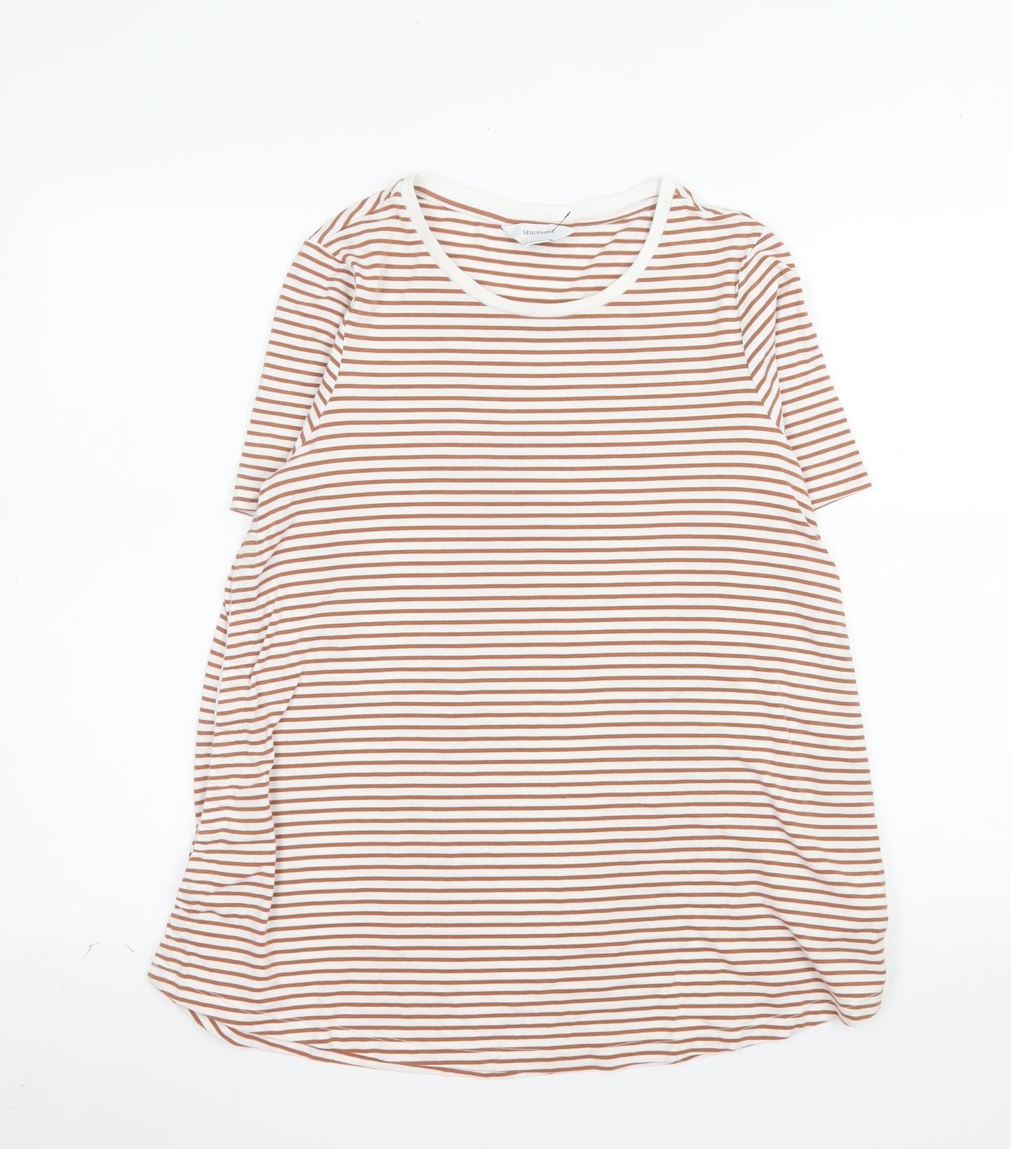 Seraphine Women's Brown Striped Maternity T-Shirt Size S