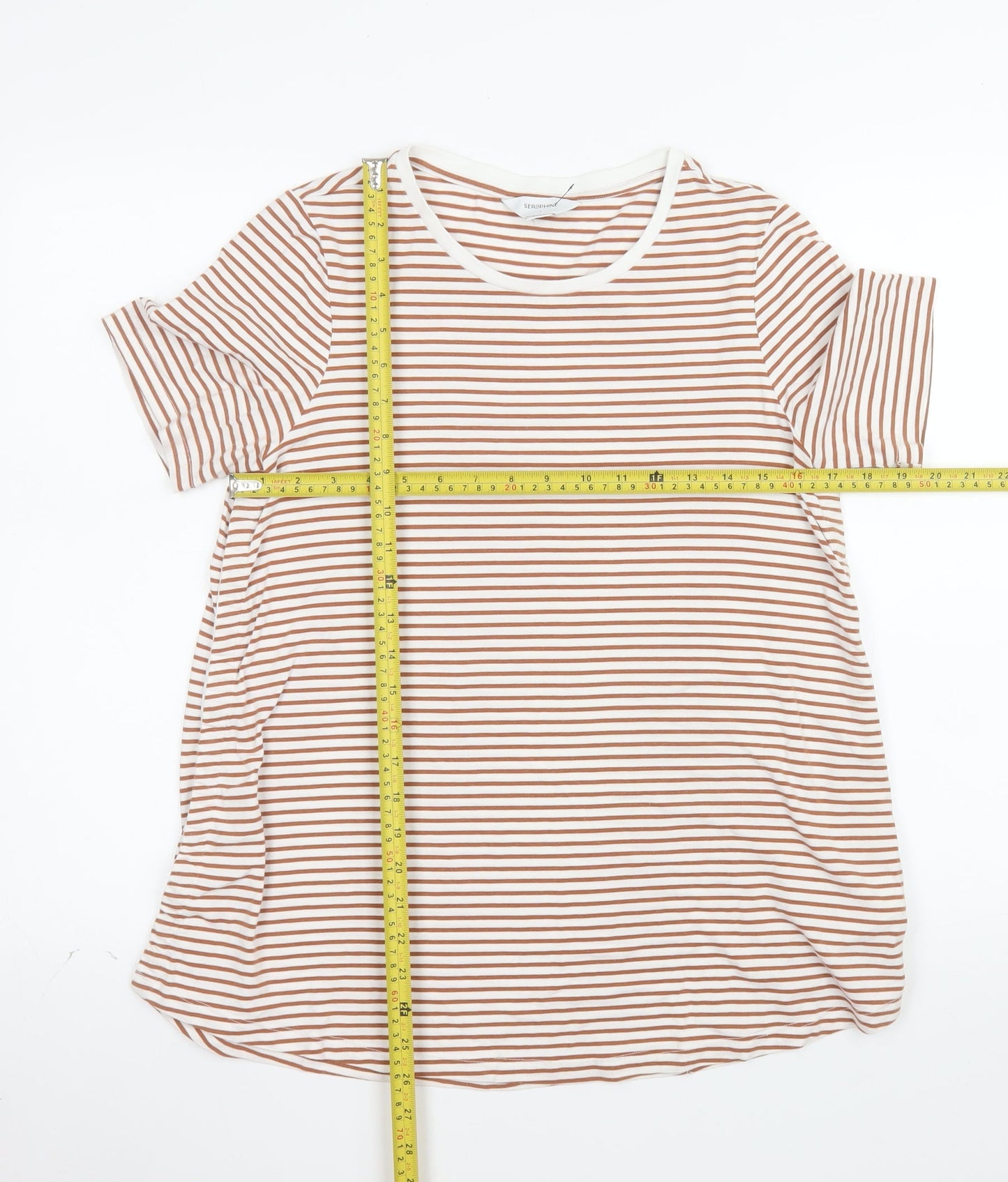 Seraphine Women's Brown Striped Maternity T-Shirt Size S