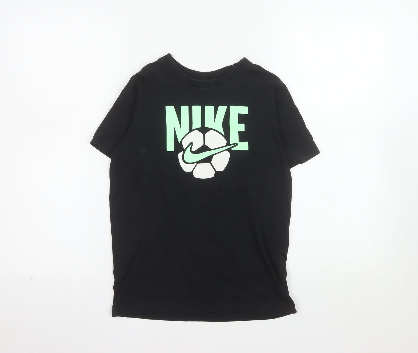 Nike Boys Black Short Sleeve Crew Neck Football Graphic T-Shirt 10-12 Years