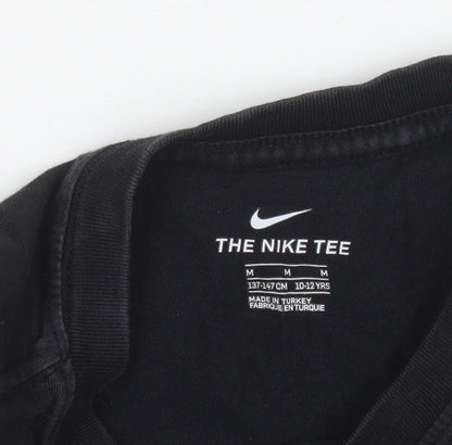 Nike Boys Black Short Sleeve Crew Neck Football Graphic T-Shirt 10-12 Years