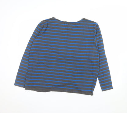 Seasalt Women’s Blue Striped Long Sleeve Organic Cotton T-Shirt Size 22