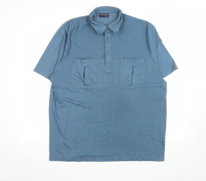Tom Hagan Men's Blue XL Short Sleeve Cotton Polo Shirt