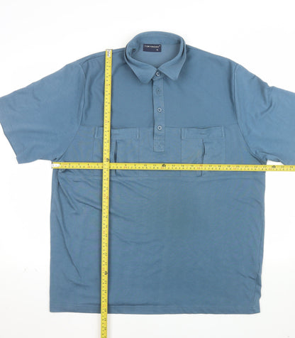 Tom Hagan Men's Blue XL Short Sleeve Cotton Polo Shirt