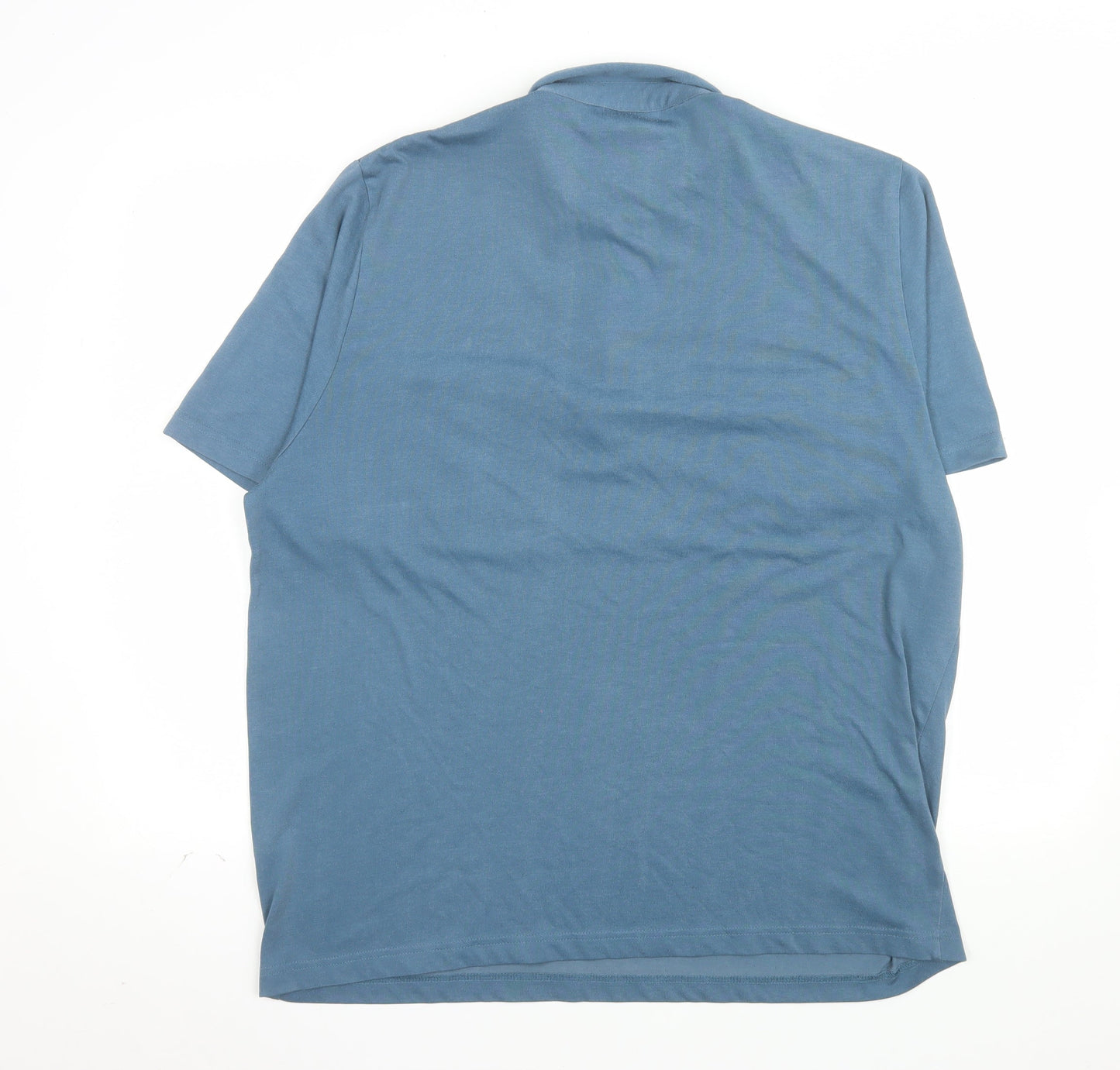 Tom Hagan Men's Blue XL Short Sleeve Cotton Polo Shirt