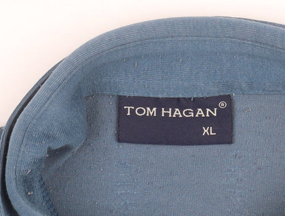 Tom Hagan Men's Blue XL Short Sleeve Cotton Polo Shirt