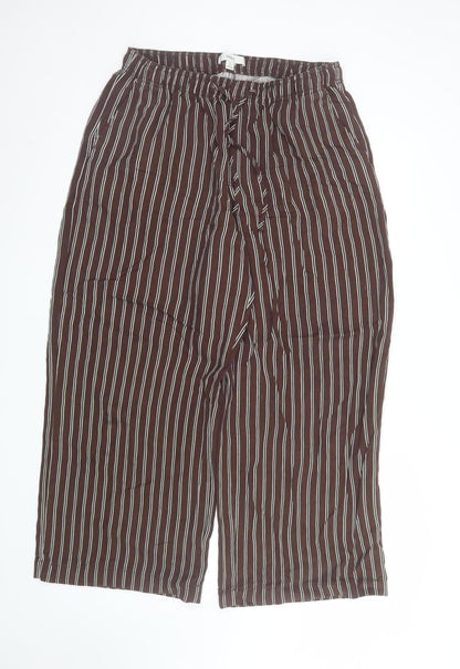 Marks and Spencer Women’s Brown Striped Cropped Trousers Size 14