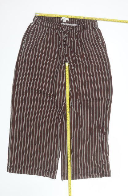 Marks and Spencer Women’s Brown Striped Cropped Trousers Size 14