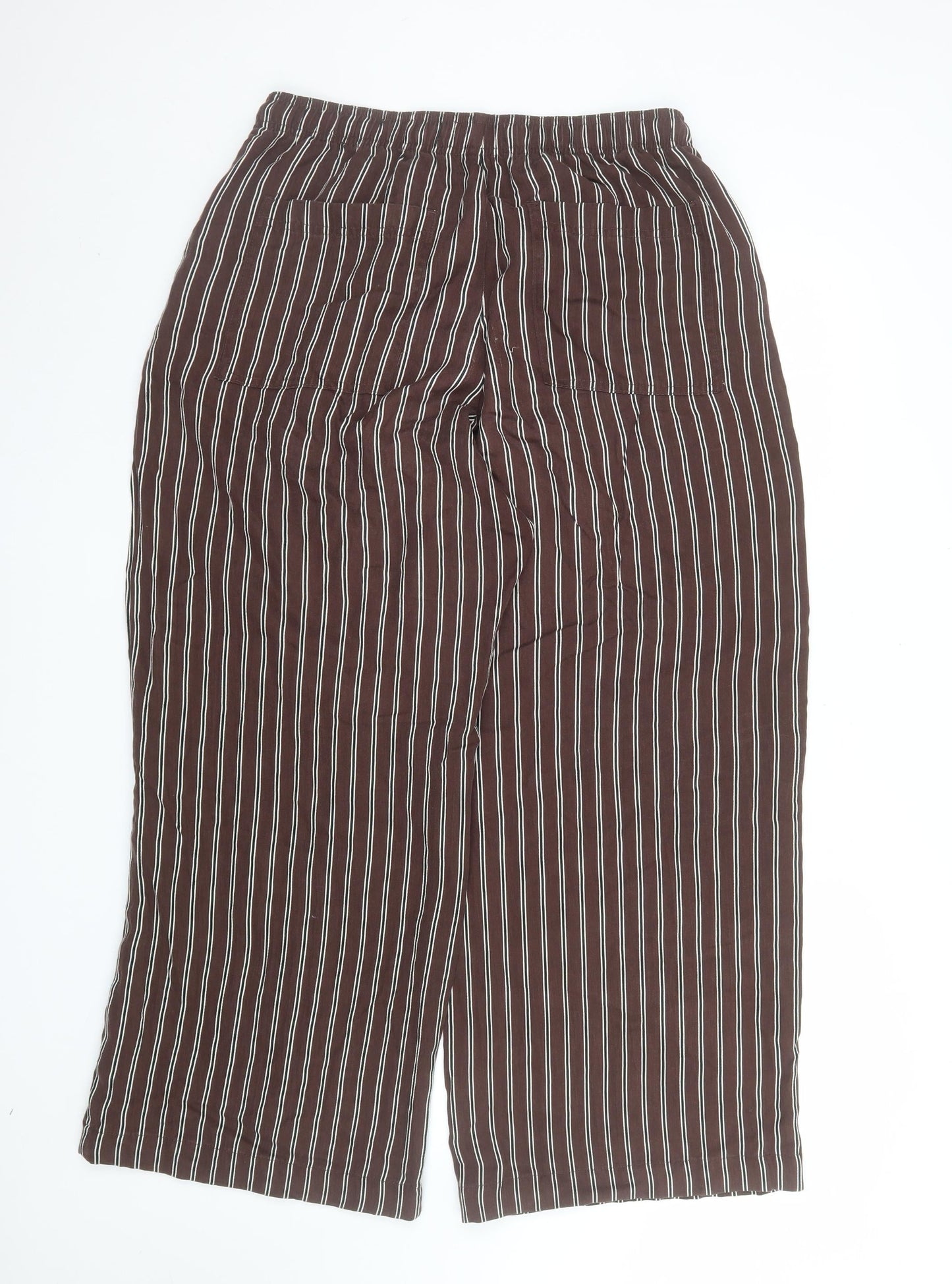 Marks and Spencer Women’s Brown Striped Cropped Trousers Size 14