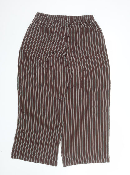 Marks and Spencer Women’s Brown Striped Cropped Trousers Size 14