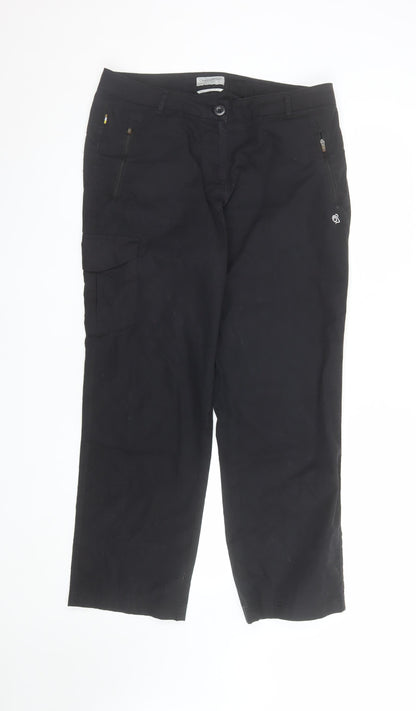 Craghoppers Women's Black Cargo Trousers Size 12 Regular Fit Outdoor Wear