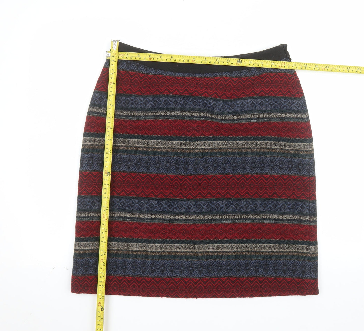 Laura Ashley Women’s Multicoloured Wool Blend Pencil Skirt Size 12