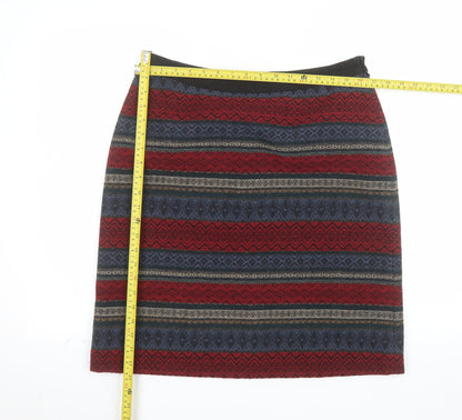 Laura Ashley Women’s Multicoloured Wool Blend Pencil Skirt Size 12