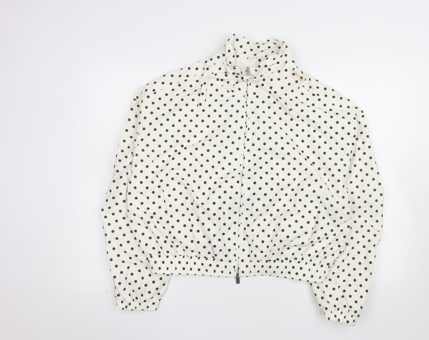 Marks and Spencer Womens Ivory Polka Dot Bomber Jacket Size S