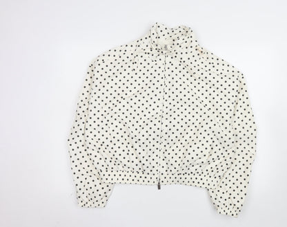 Marks and Spencer Womens Ivory Polka Dot Bomber Jacket Size S