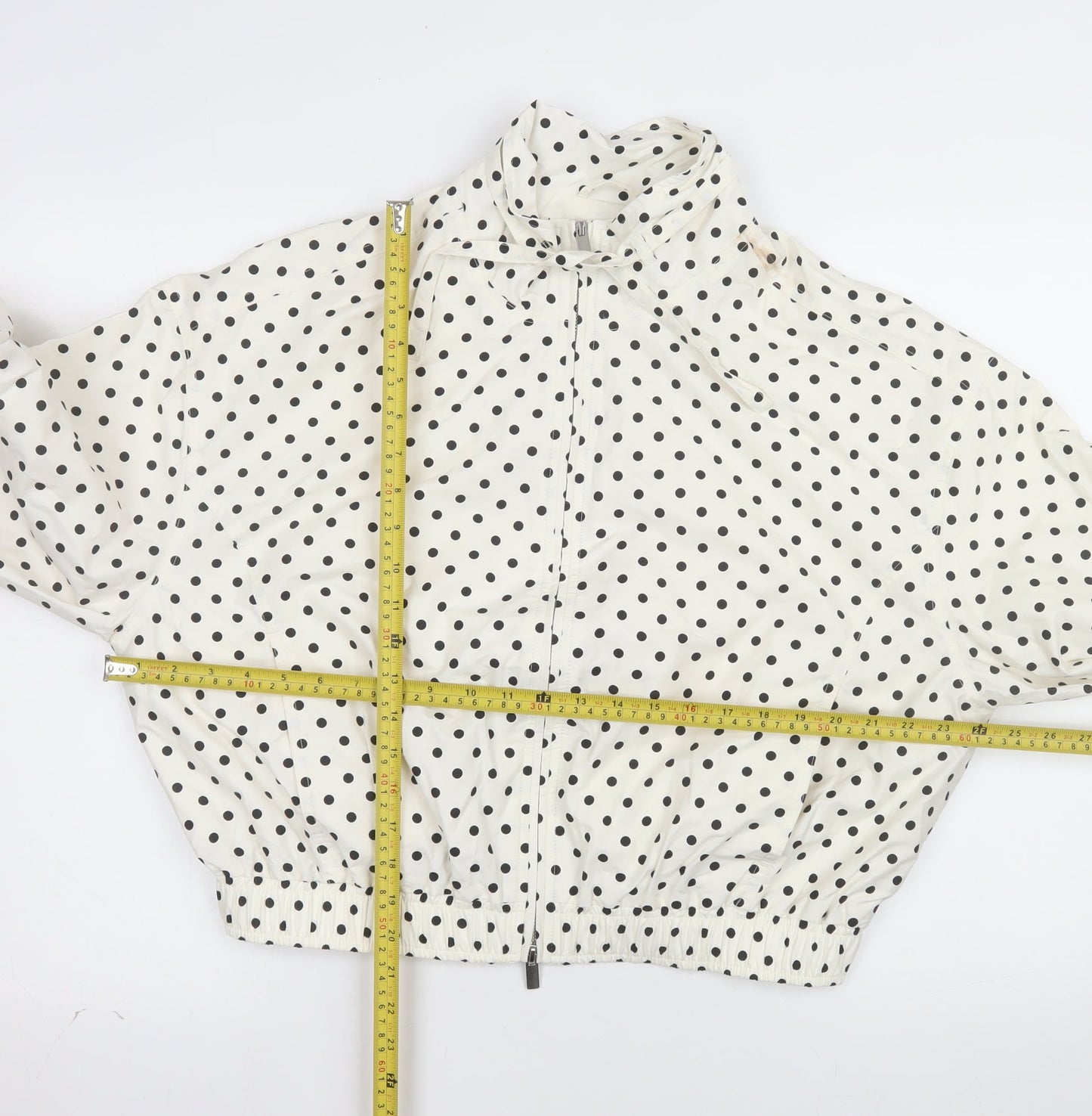 Marks and Spencer Womens Ivory Polka Dot Bomber Jacket Size S