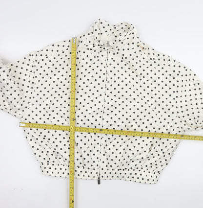 Marks and Spencer Womens Ivory Polka Dot Bomber Jacket Size S