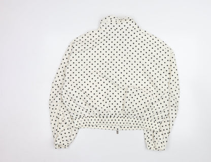 Marks and Spencer Womens Ivory Polka Dot Bomber Jacket Size S