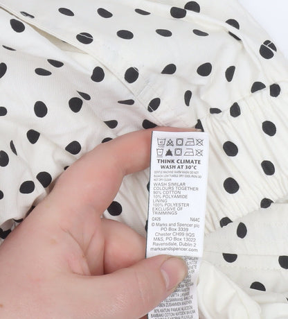 Marks and Spencer Womens Ivory Polka Dot Bomber Jacket Size S