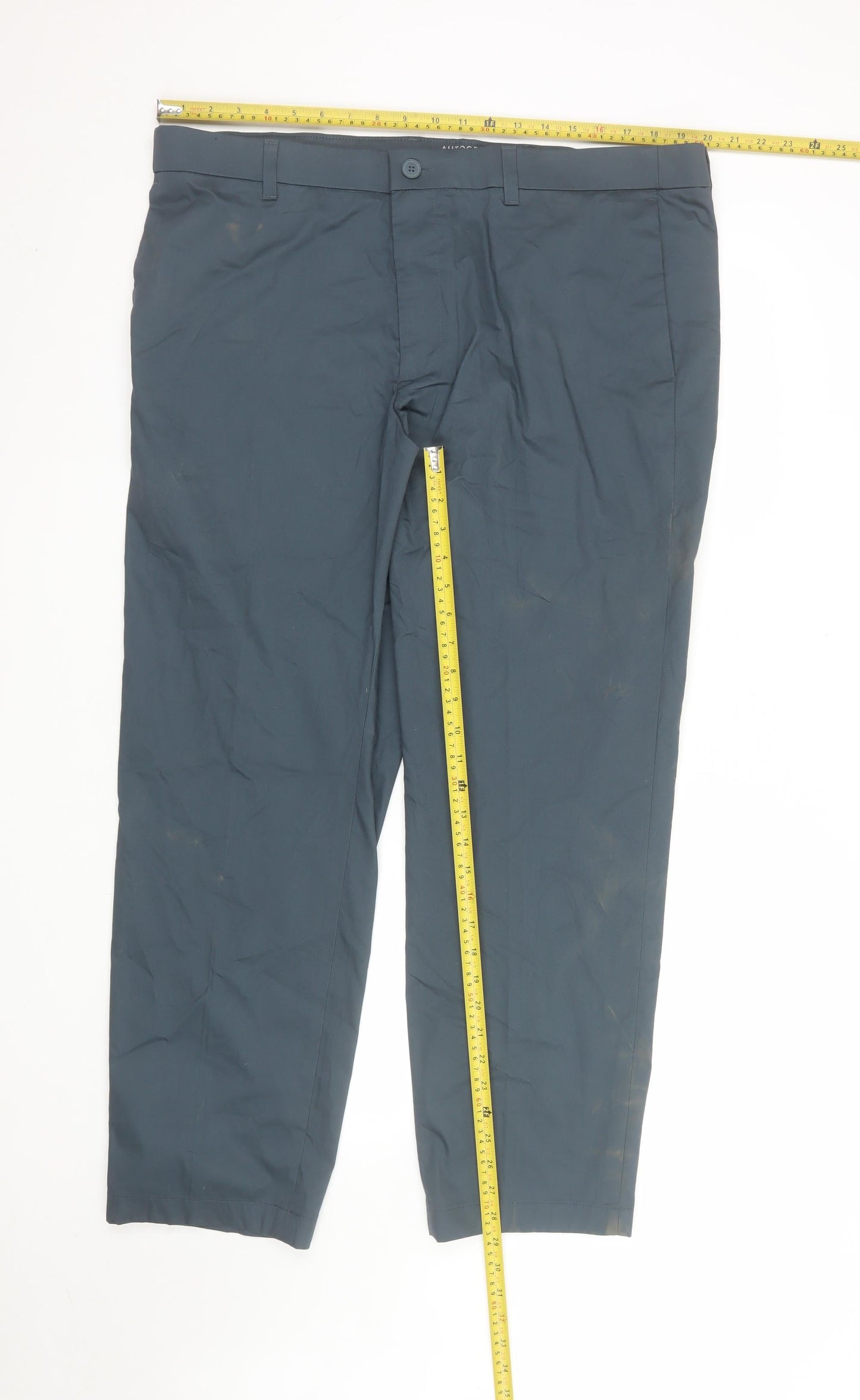 Marks and Spencer Autograph Mens Blue Regular Fit Chino Trousers 40/29