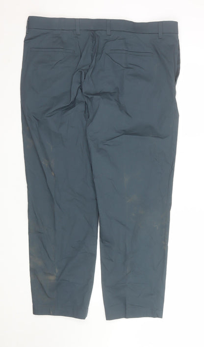 Marks and Spencer Autograph Mens Blue Regular Fit Chino Trousers 40/29