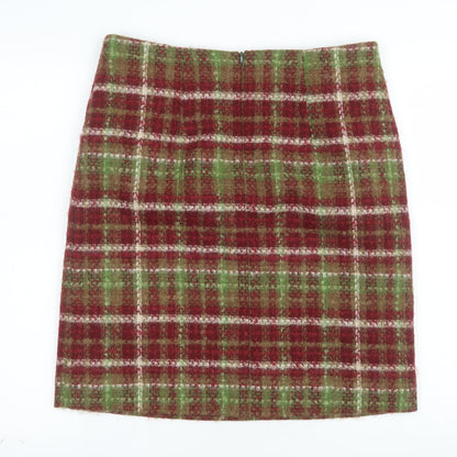 Laura Ashley Women’s Multicoloured Wool Tweed Check Pencil Skirt UK 12