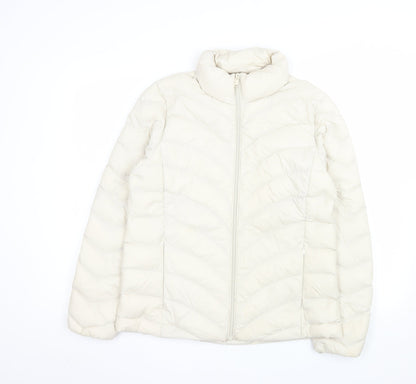 Marks and Spencer Womens Ivory Puffer Jacket Size 12 Regular Fit