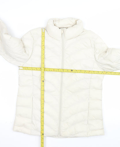 Marks and Spencer Womens Ivory Puffer Jacket Size 12 Regular Fit