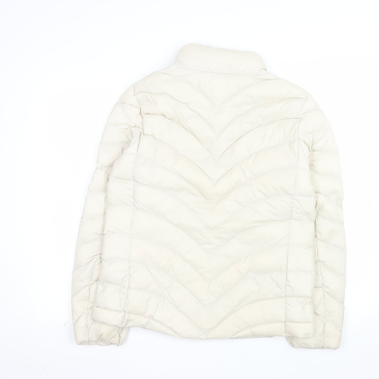 Marks and Spencer Womens Ivory Puffer Jacket Size 12 Regular Fit