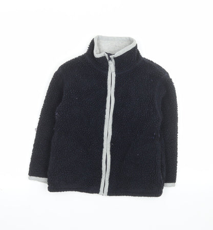 Mini Boden Boys Blue Fleece Lined Zip Jacket 5-6 Years