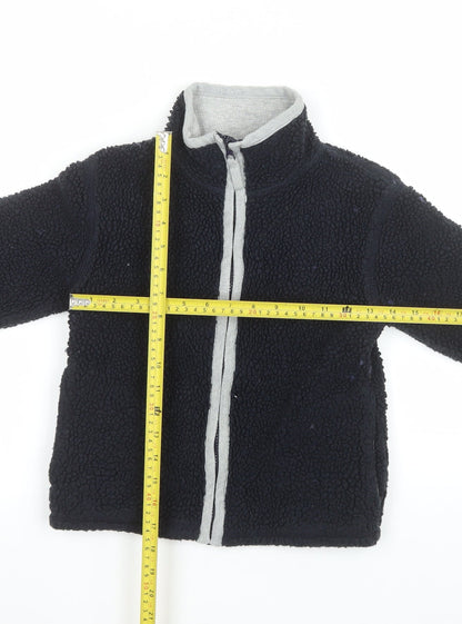 Mini Boden Boys Blue Fleece Lined Zip Jacket 5-6 Years