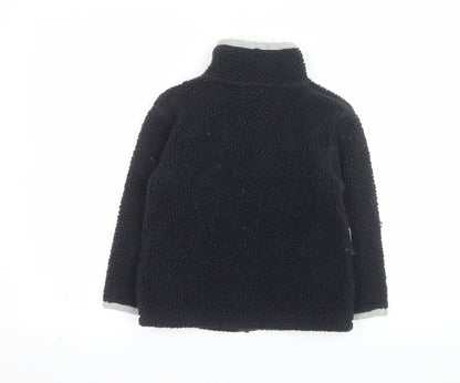Mini Boden Boys Blue Fleece Lined Zip Jacket 5-6 Years