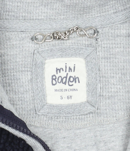 Mini Boden Boys Blue Fleece Lined Zip Jacket 5-6 Years