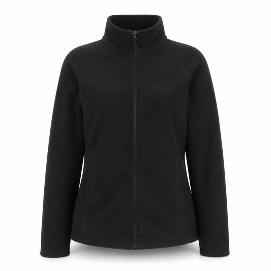 Mountain Warehouse Women's Black Fleece Jacket Size 12 Full Zip Lightweight