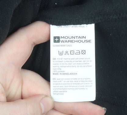 Mountain Warehouse Women's Black Fleece Jacket Size 12 Full Zip Lightweight