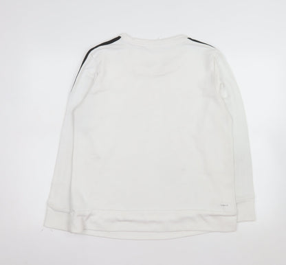 Adidas Womens White Long Sleeve Crew Neck Pullover Sweatshirt L