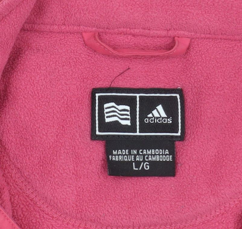 Adidas Women’s Pink Fleece Full Zip Jacket Size L