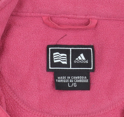Adidas Women’s Pink Fleece Full Zip Jacket Size L