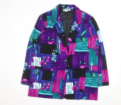 BFA Classics Womens Multicoloured Floral Single-Breasted Blazer Size L