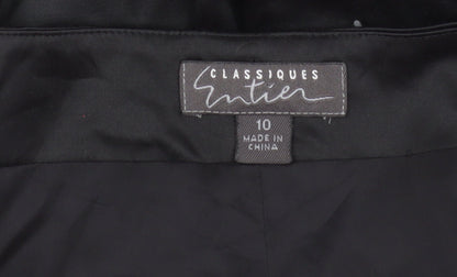 Classiques Entier Women’s Black Floral Embroidered Straight Trousers Size 10