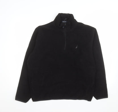 Nautica Men's Black Fleece 1/4 Zip Pullover Sweatshirt M