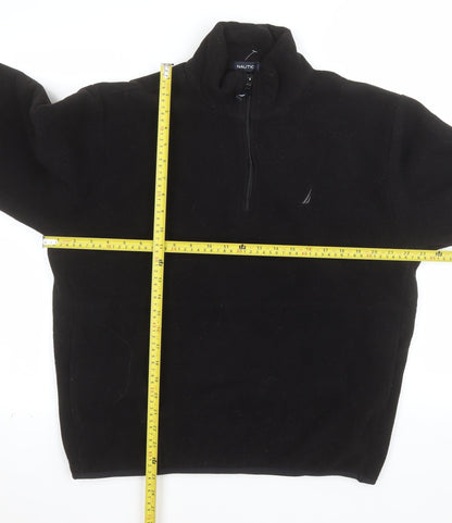 Nautica Men's Black Fleece 1/4 Zip Pullover Sweatshirt M