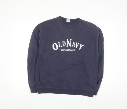 Old Navy Men's Blue Pullover Crew Neck Graphic Sweatshirt Size M
