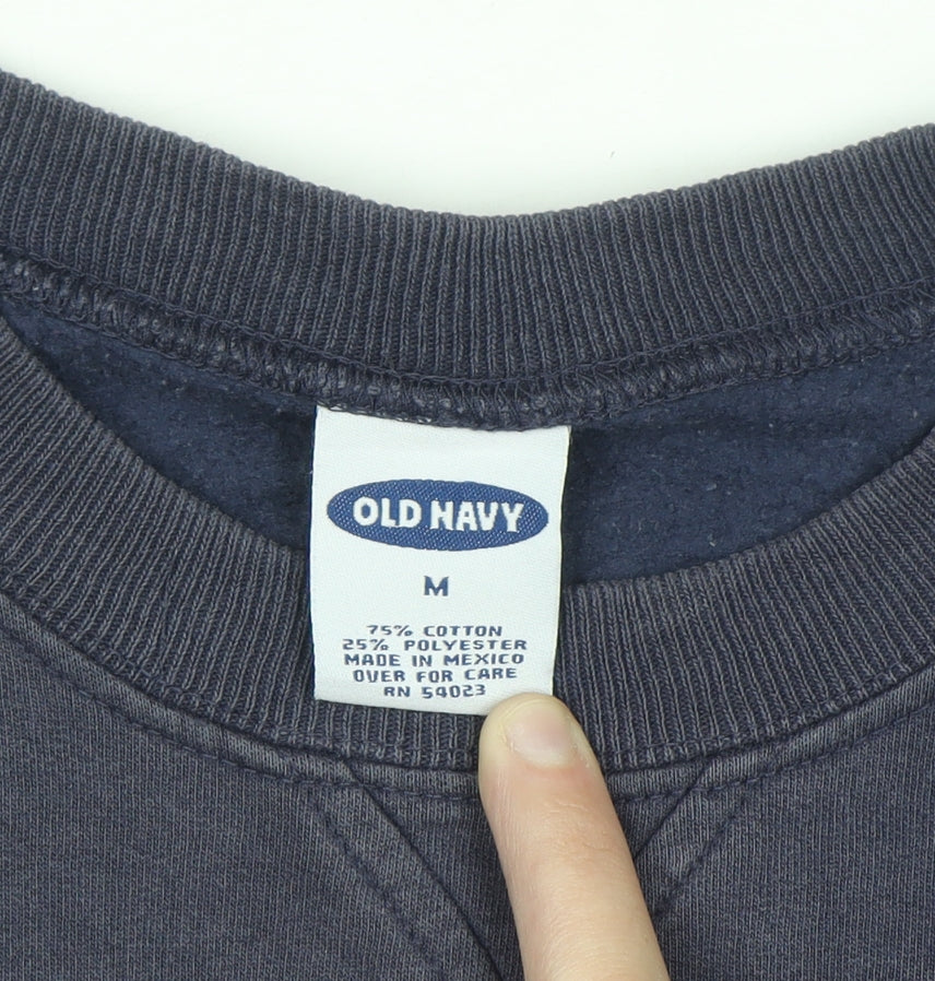 Old Navy Men's Blue Pullover Crew Neck Graphic Sweatshirt Size M