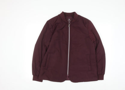Marks and Spencer Womens Red Bomber Jacket Size 12 Shower Resistant