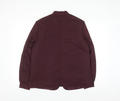 Marks and Spencer Womens Red Bomber Jacket Size 12 Shower Resistant