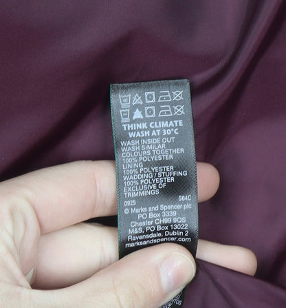 Marks and Spencer Womens Red Bomber Jacket Size 12 Shower Resistant