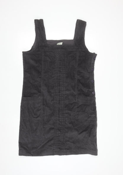 Weird Fish Women's Grey Corduroy Pinafore Dress Size 16