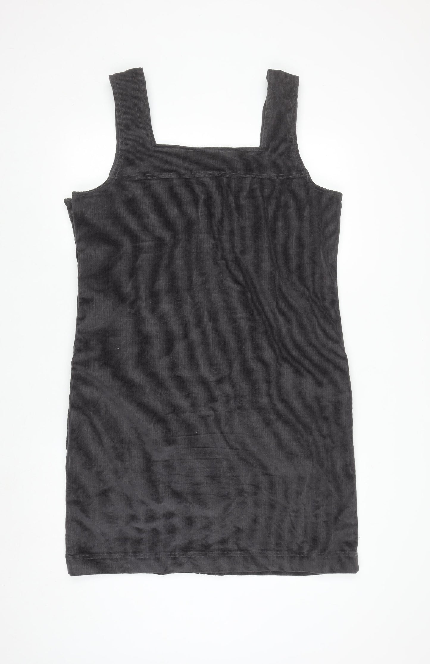 Weird Fish Women's Grey Corduroy Pinafore Dress Size 16